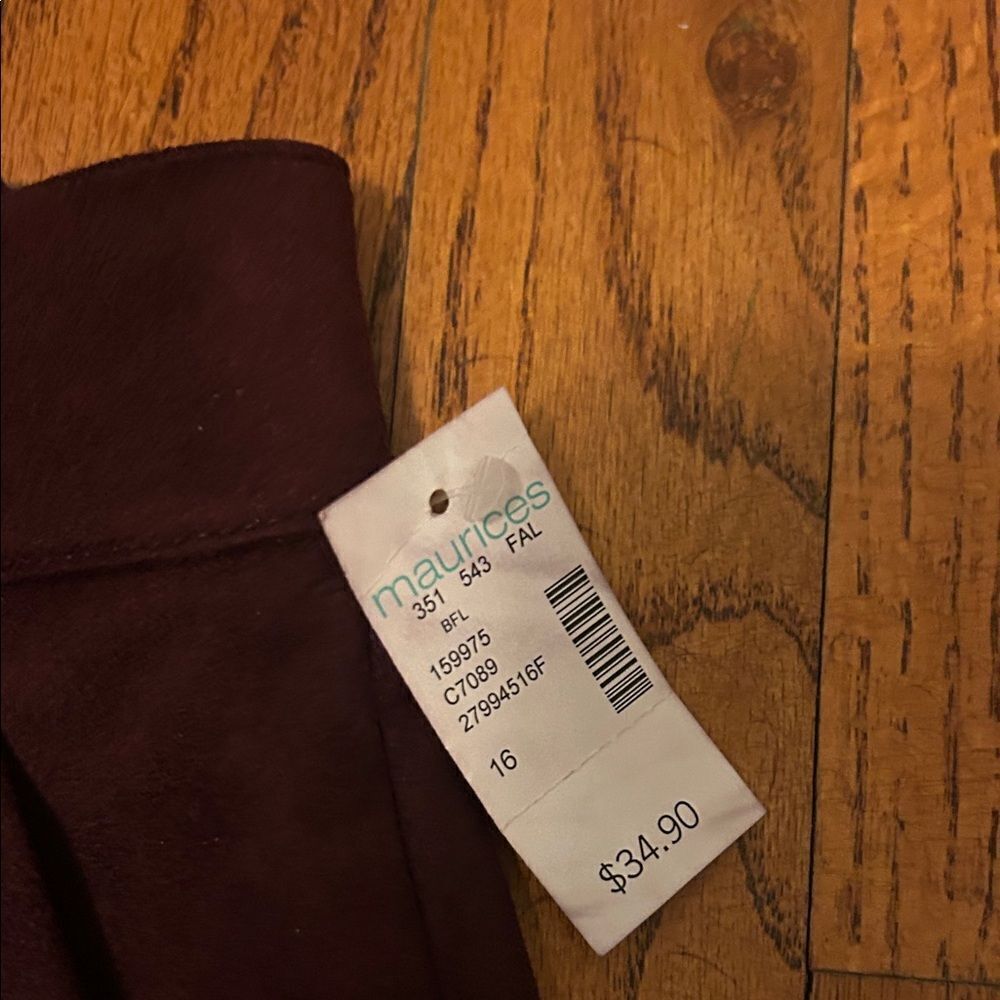 Maurices Deep Burgundy Mini Skirt with Zipper B - Picture 2 of 8